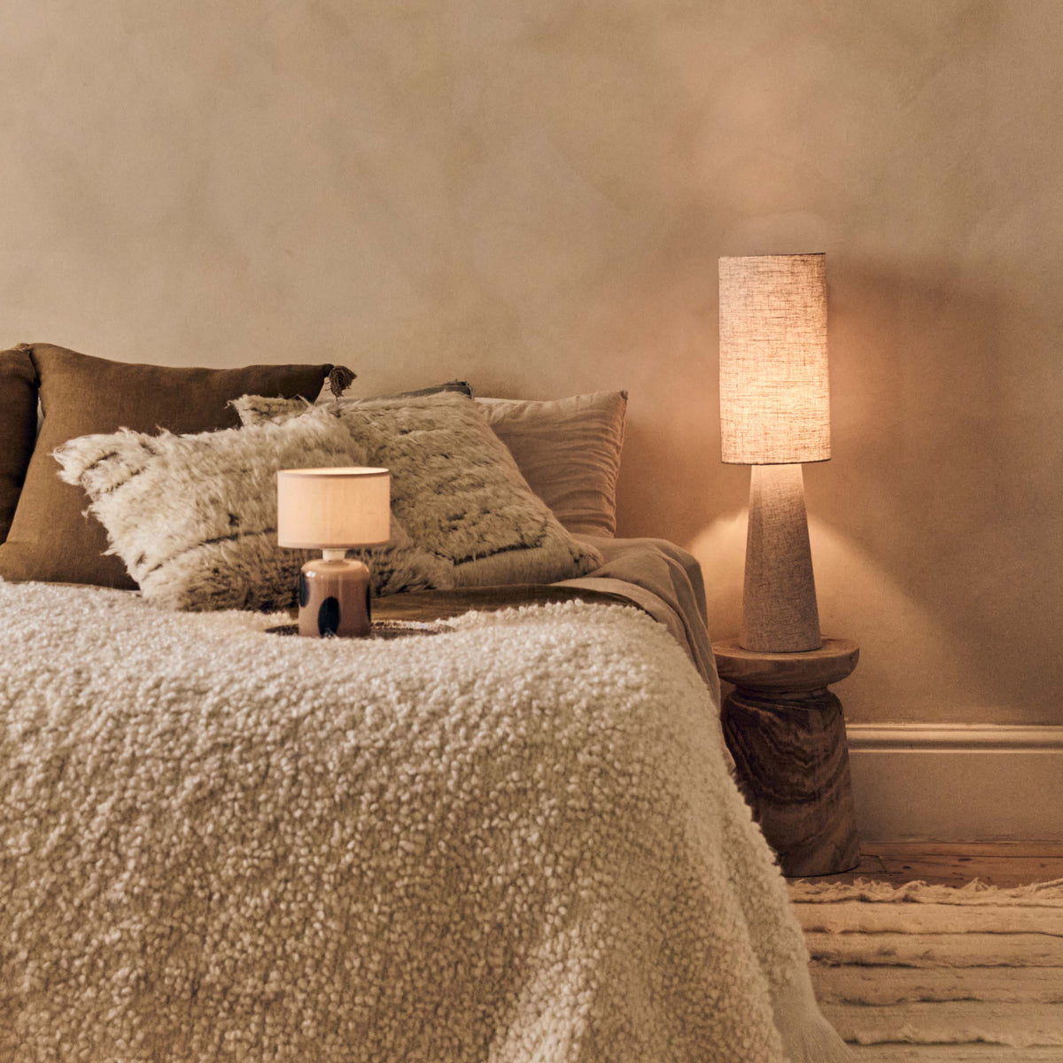 
Rollins Large Table Lamp Soft Fabric Shade 70cm
