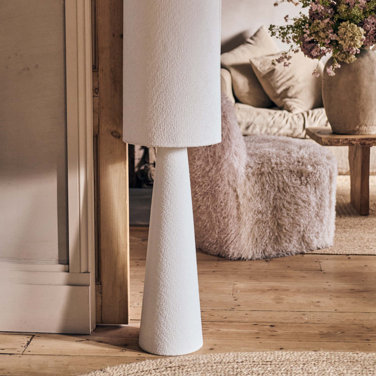 
Harriet Floor Lamp Soft Fabric Shade Statement Height Cream