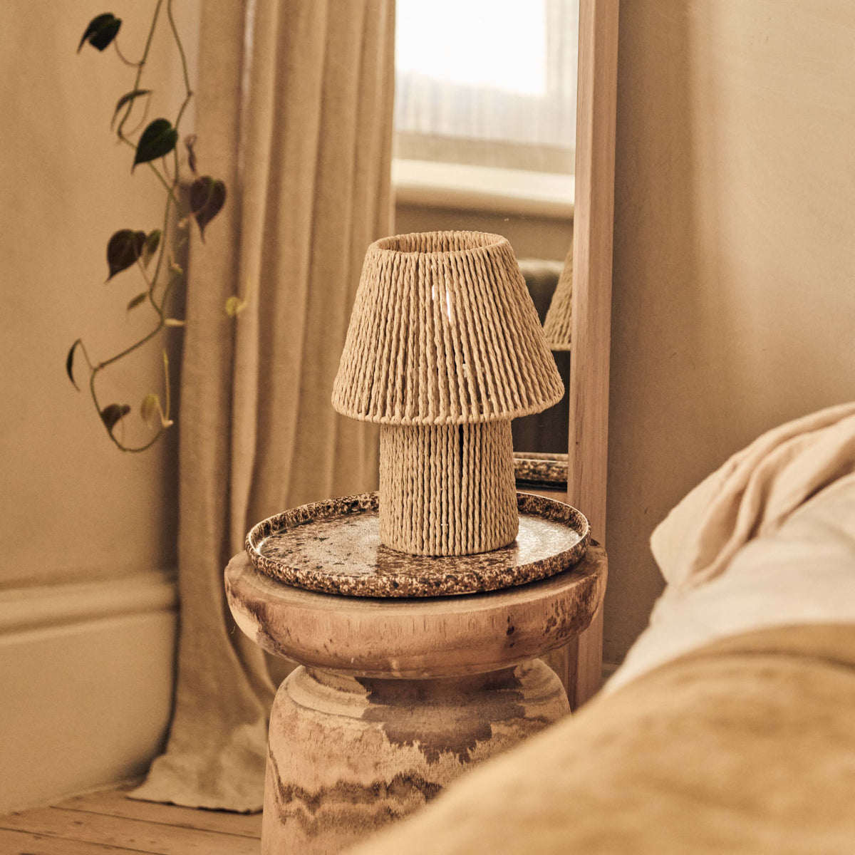 
Malone Portable Table Lamp String Wrapped Cordless LED Natural