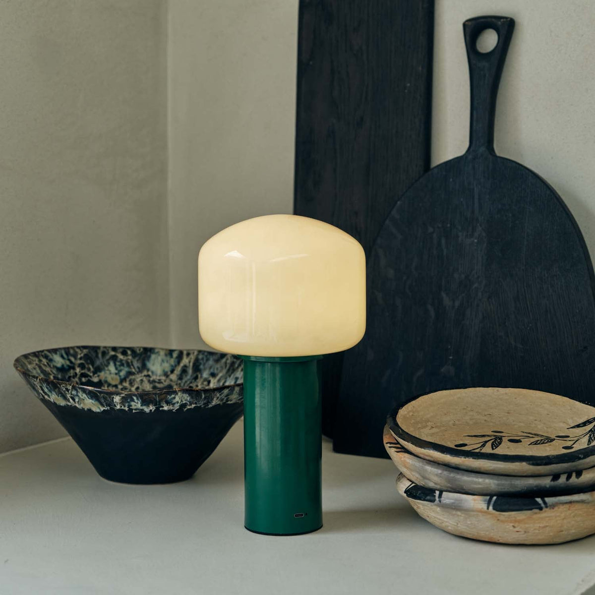 
Hudson Portable Table Lamp Dimmable Rechargeable LED Green