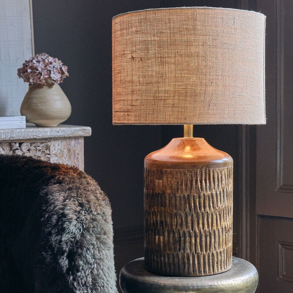 
Wimbourne Table Lamp Mango Wood Natural Jute Shade 60cm