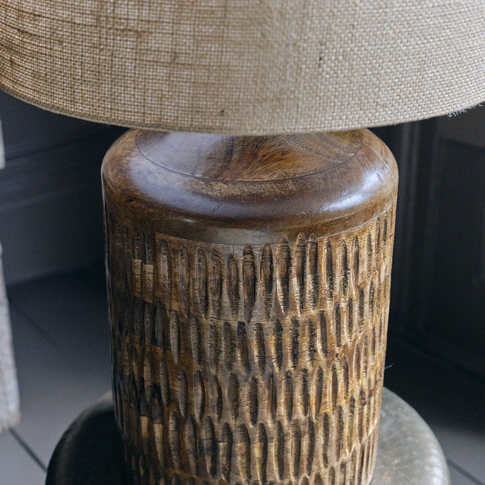 
Wimbourne Table Lamp Mango Wood Natural Jute Shade 60cm