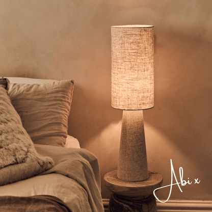 Rollins Large Table Lamp Soft Fabric Shade 70cm