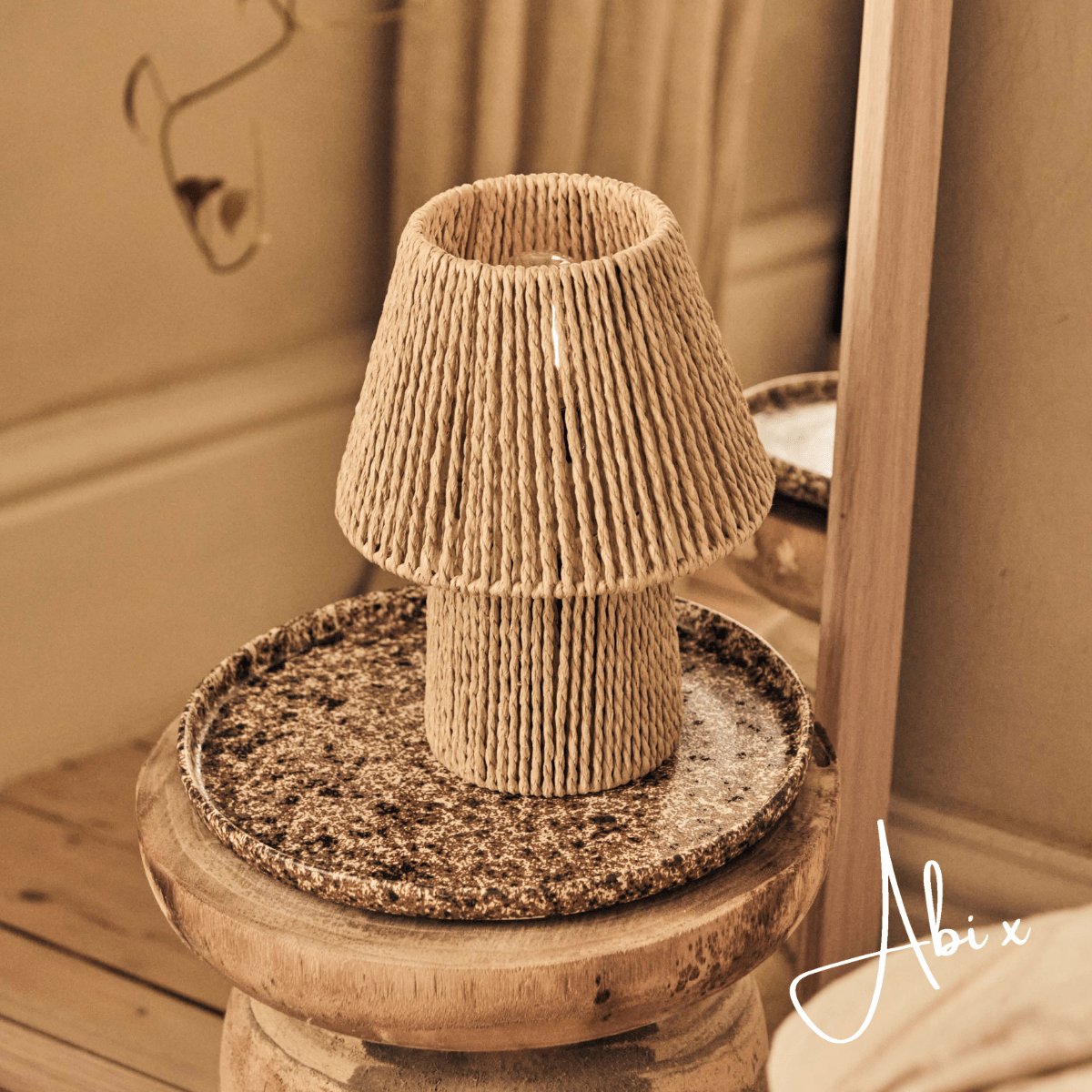 
Malone Portable Table Lamp String Wrapped Cordless LED Natural
